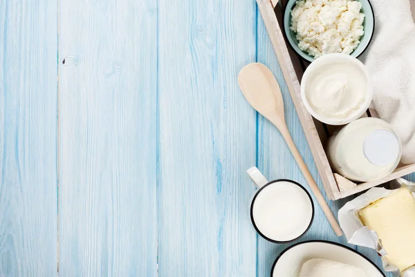 Yogurt and butter with copy space — Stock Photo, Image