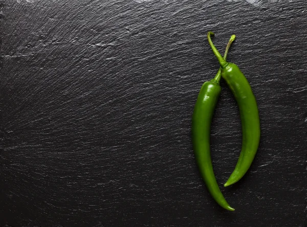 Zelené chilli papričky — Stock fotografie