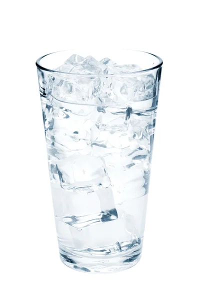 Glass of pure water with ice cubes — Stock Photo, Image