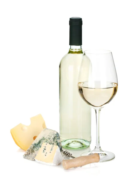 White wine and cheese — Stock Photo, Image