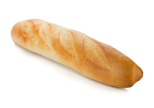 Long loaf on white — Stock Photo, Image