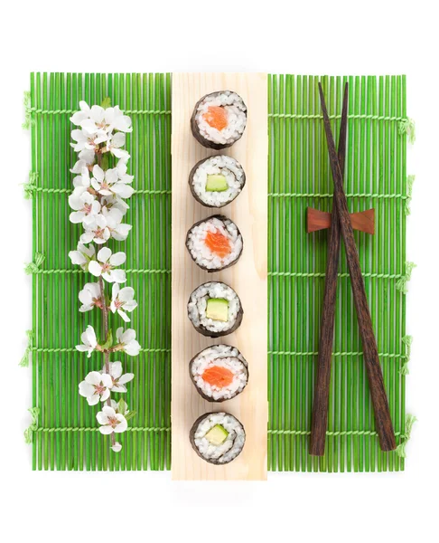 Sushi maki set with salmon — Stock Photo, Image