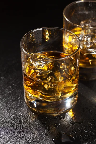 Glasses of scotch whiskey — Stock Photo, Image