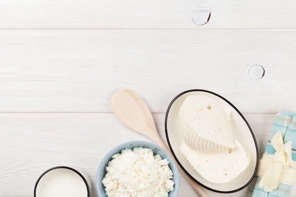 Milk, cheese and curd — Stock Photo, Image