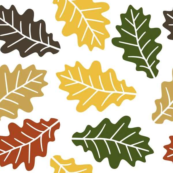 Seamless oak leaves pattern — Stock Vector