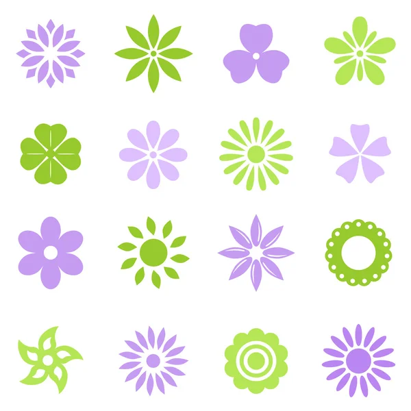 様々 なカラフルな花 — ストックベクタ