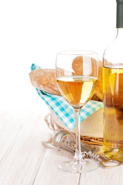 beyaz şarap ve ekmek