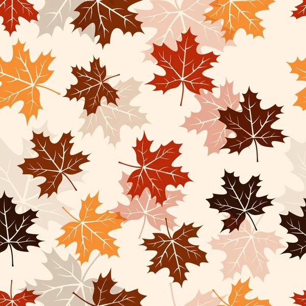 Motif de feuilles d'érable sans couture — Image vectorielle