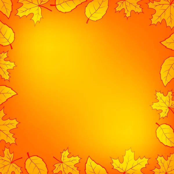 Autumn leaves frame — Stock Vector