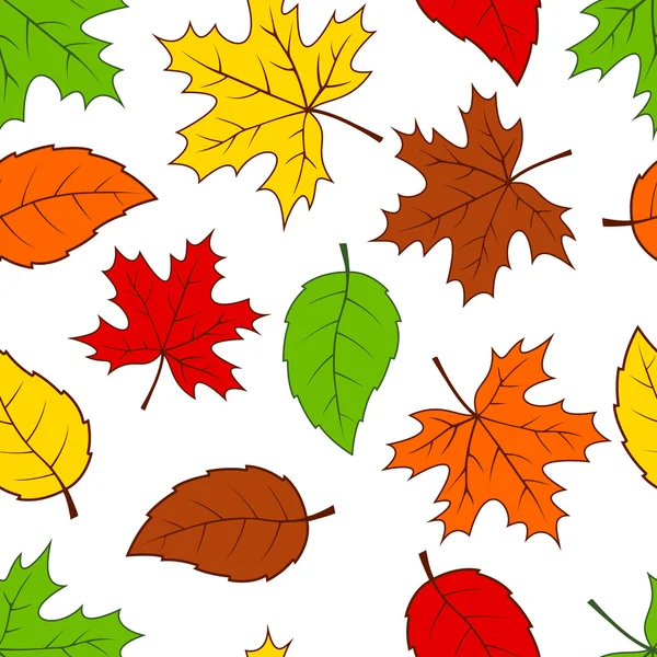 Padrão de folhas de outono sem costura — Vetor de Stock