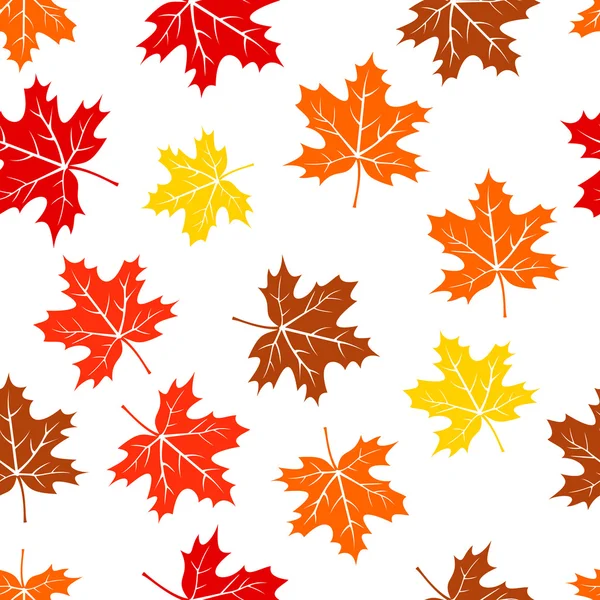 Seamless autumn maple leaves pattern — Stock Vector