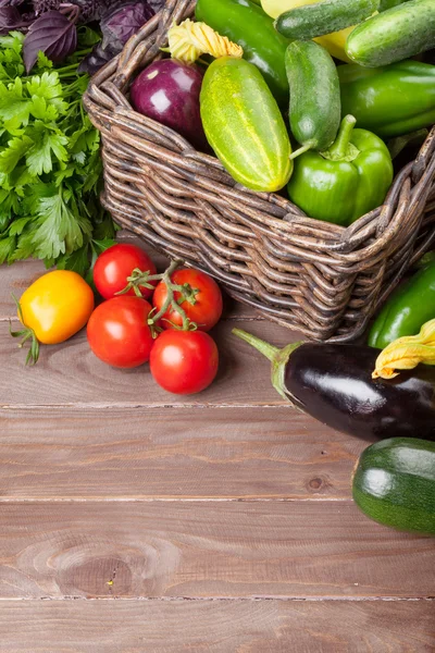 Fresh farmers garden vegetables and herbs — Stock Photo, Image