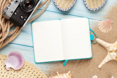 Seyahat ve tatil notepad ile öğeleri