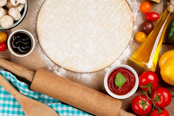 Pizza vaření ingredience — Stock fotografie