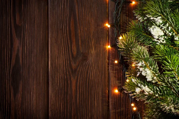 Vánoční strom větev a světla — Stock fotografie