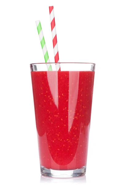 Raspberry smoothie in glass — Stock Photo, Image