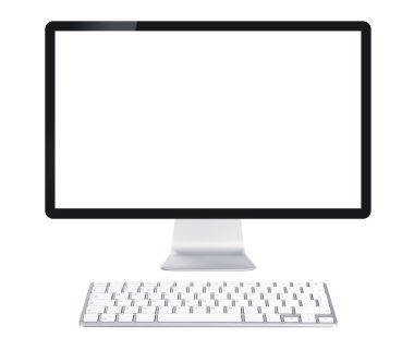 bilgisayar ekranı ve klavye