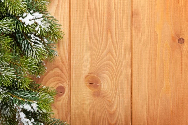 Struttura in legno con abete, sfondo natalizio — Foto Stock