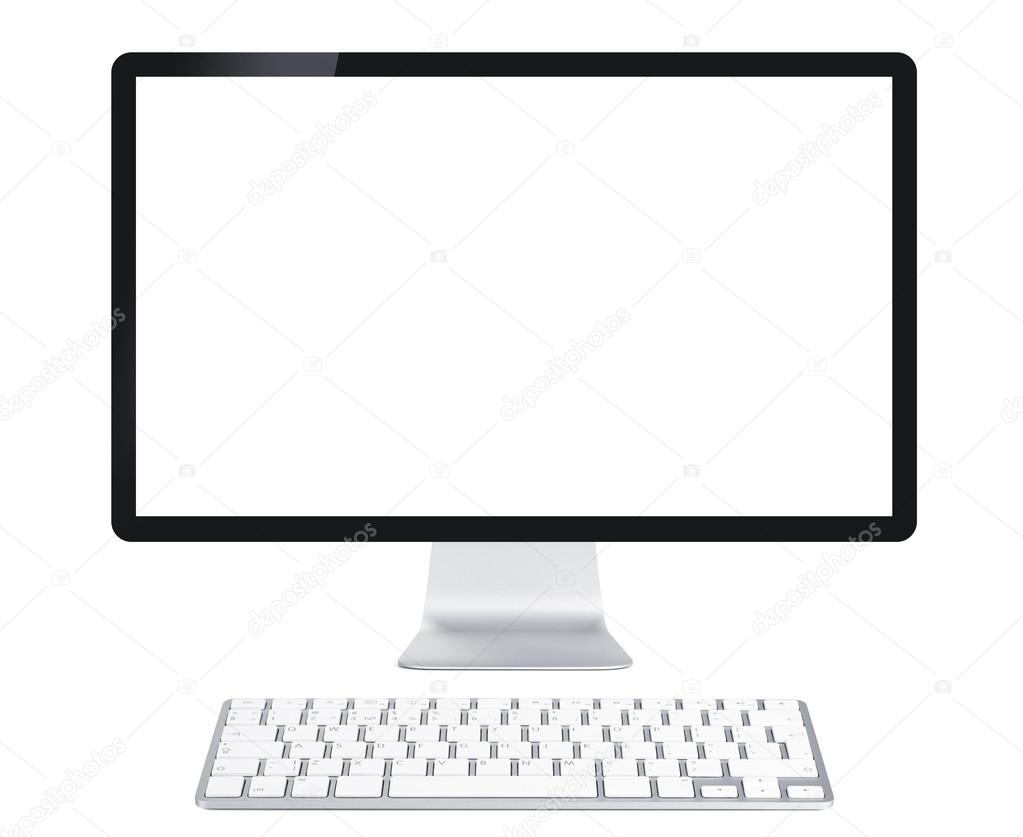 Computer display and keyboard