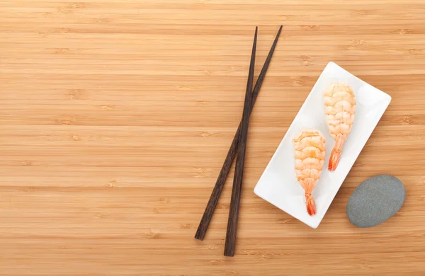 Sushi di gamberetti con spazio di copia — Foto Stock