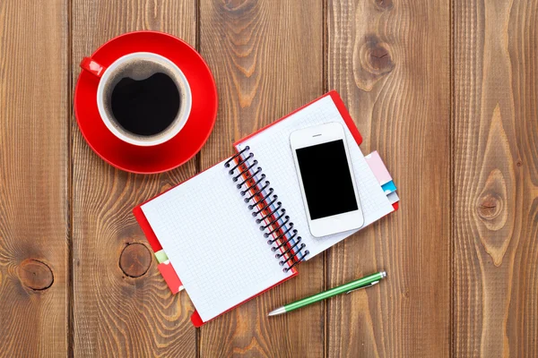 Ofis Masaları malzemeleri ve kahve fincanı — Stok fotoğraf