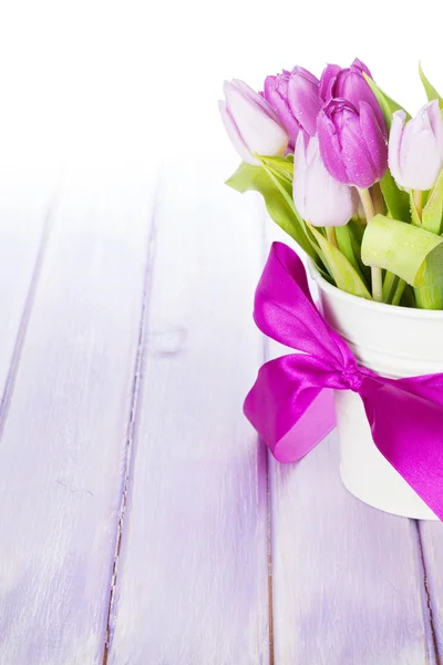 Purple tulips bouquet — Stock Photo, Image