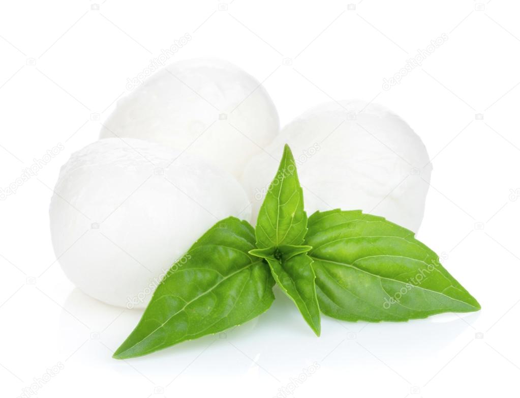 Mozzarella cheese with basil