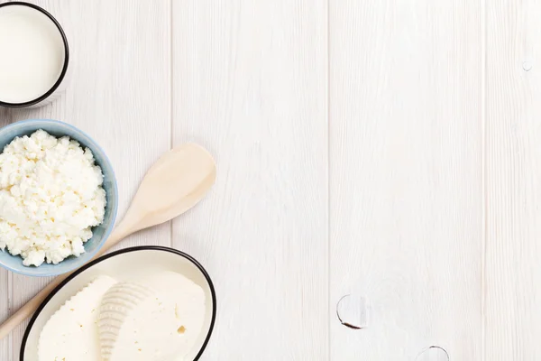 Leche, queso y cuajada — Foto de Stock