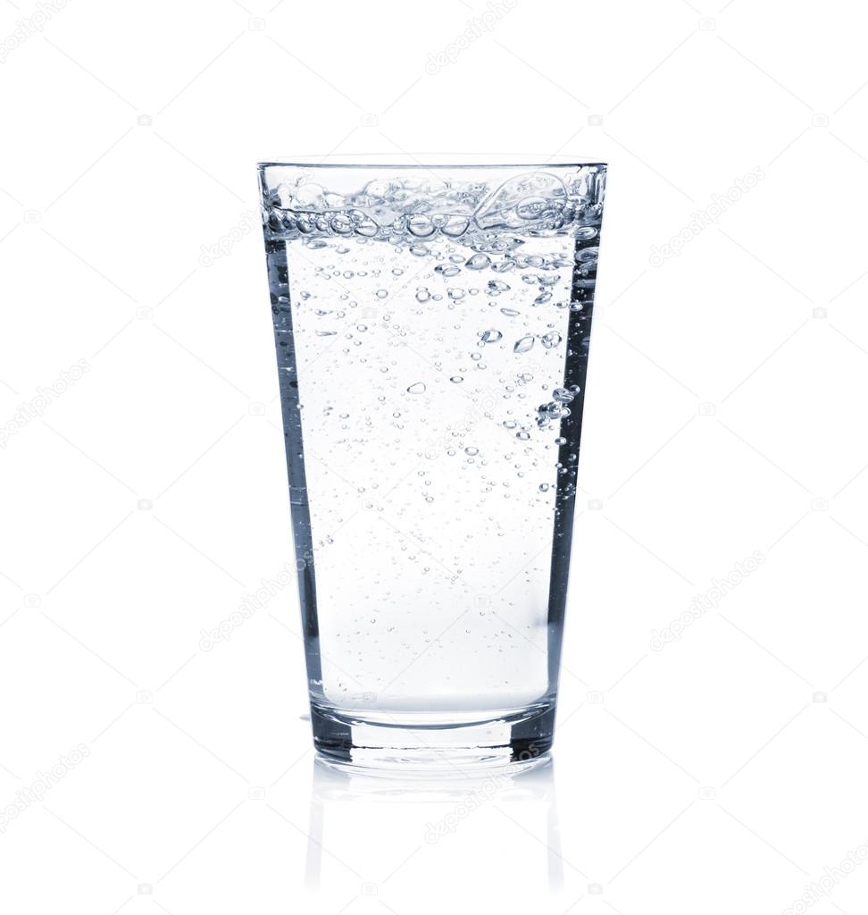 Glass of sparkling water