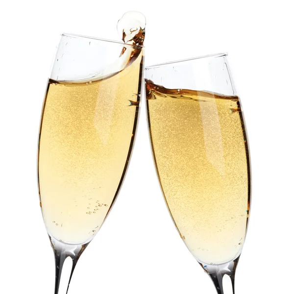 Şerefe! iki şampanya bardağı — Stok fotoğraf