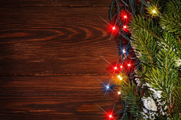 Boże Narodzenie drzewo gałąź i światła — Zdjęcie stockowe