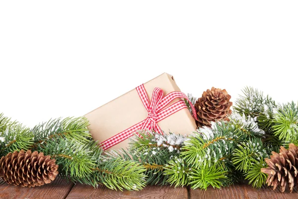 Christmas tree and gift box — Stock Photo, Image