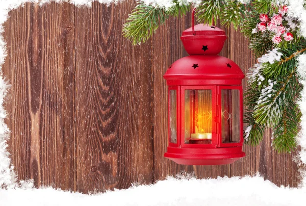 Karácsonyi gyertya lantern — Stock Fotó