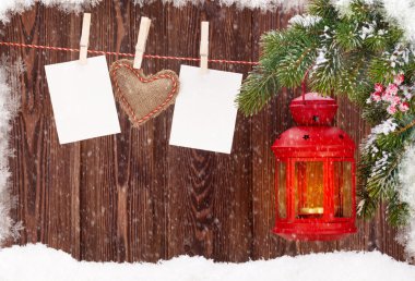 Noel mum fener ve fotoğraf çerçeveleri