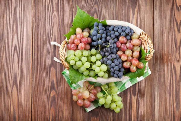 Bouquet de raisins dans le panier — Photo