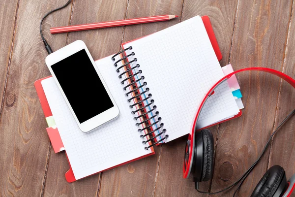 Not Defteri, akıllı telefon ve kulaklık ile Danışma