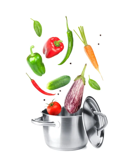 Gotowanie z warzywami w garnku — Zdjęcie stockowe