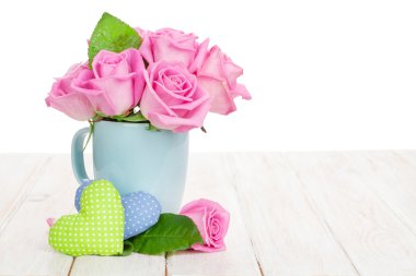 Sevgililer günü pembe gül buketi