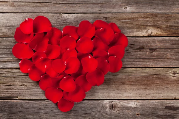Petali di rosa rossa cuore — Foto Stock