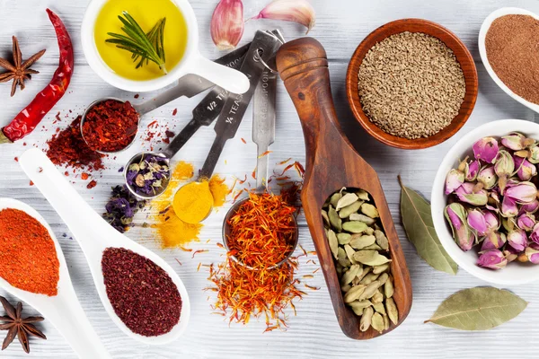 Various Herbs and spices — Stock Photo, Image