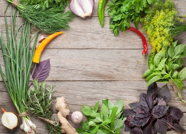 Fresh garden herbs and spices — Stock Photo, Image