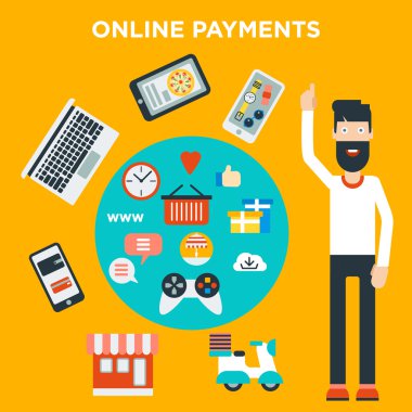 Düz tasarım kavramları iş için pazarlama,