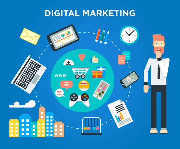 Düz tasarım kavramları iş için pazarlama,