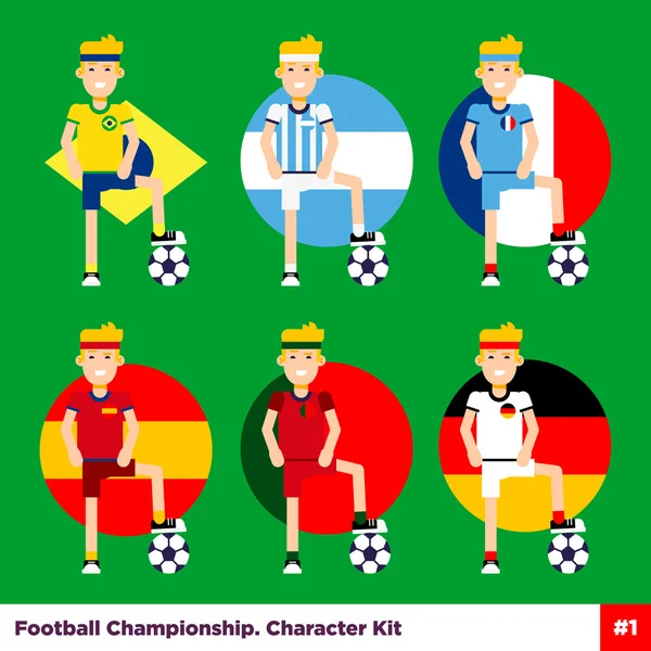 Футбол, європейського футболу вектор плоскої символи набір. — стоковий вектор