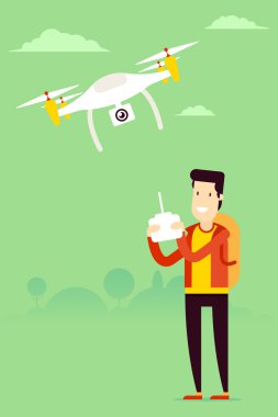 Fotoğraf ya da video çekici bir kamera ile uzaktan hava uçak 