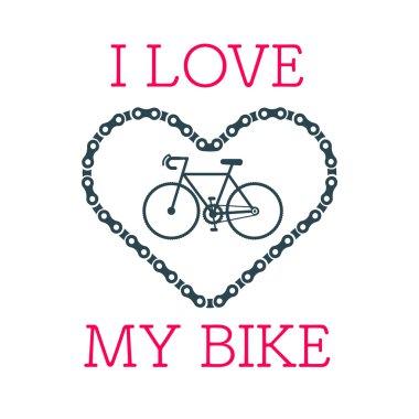 Bisiklet kalp vektör 