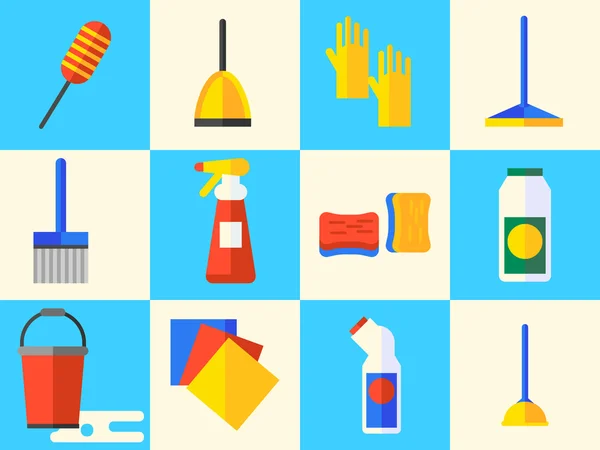 Cleaning icons, Cleaning icons, vector flat design, — Stock Vector