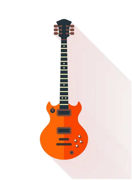 Beyaz zemin üzerine kırmızı şık e-gitar — Stok Vektör