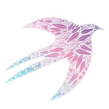 Kuş tüyleri martı illüstrasyon