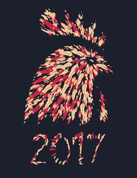 Año nuevo-2017-gallo — Archivo Imágenes Vectoriales